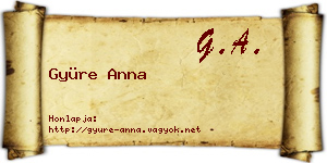Gyüre Anna névjegykártya