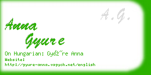 anna gyure business card